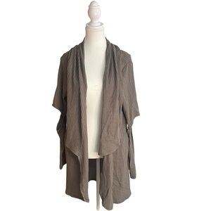 Mono B Cut Out Elbow Cardigan Duster Sweater Brown
